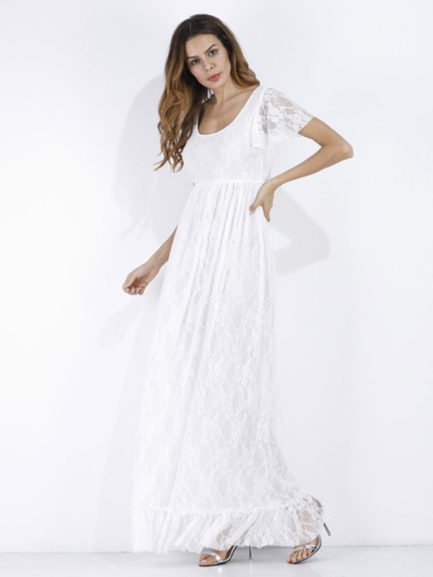boho maxi dress white