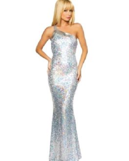 Sequin Party Dress Going Out Dress Women One Shoulder Backless Mermaid Club Dress