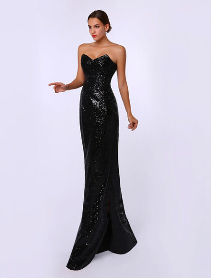 Sheath Sequined Sweetheart Neck Evening Dress - Power Day Sale