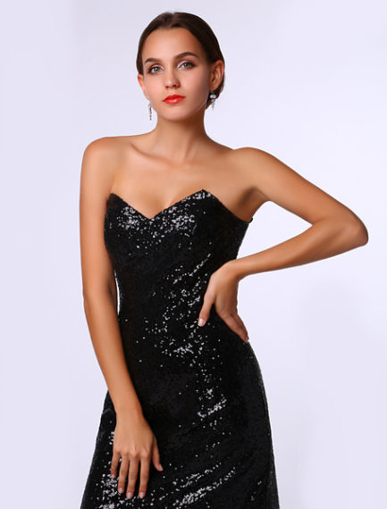 Sheath Sequined Sweetheart Neck Evening Dress - Power Day Sale