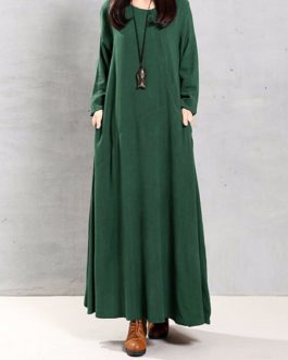 Solid Color Irregular Hem Maxi Dress