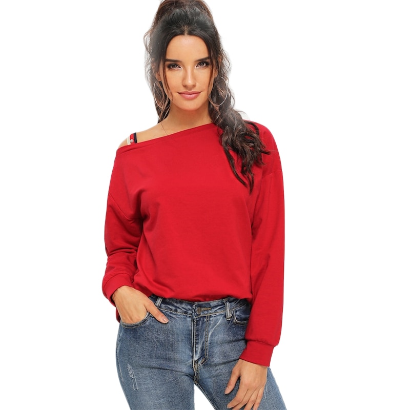 Solid Pullover Sweatshirt 2018 Autumn Casual Women Sweatshirts - Power ...