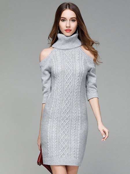 cold shoulder jumper dress