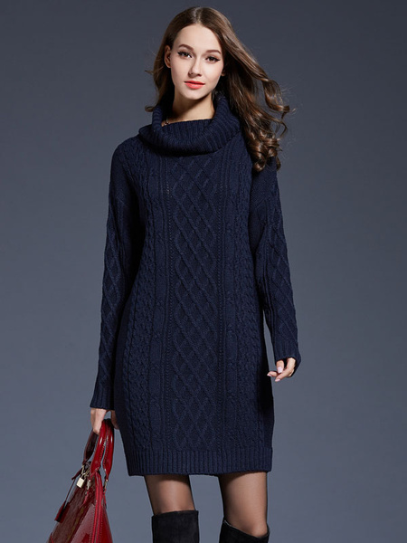 navy sweater dress