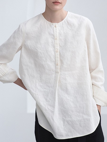Cotton Long Sleeve Casual Blouse - Power Day Sale
