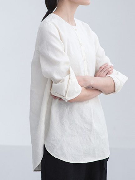 Cotton Long Sleeve Casual Blouse - Power Day Sale