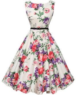 Printed Flower Vintage Dress