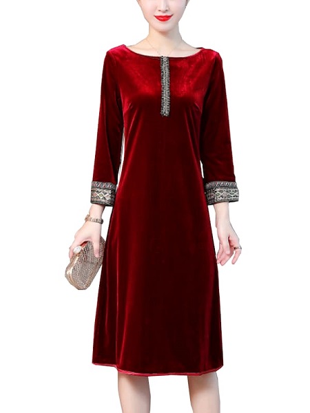 Women's Vintage Embroidery Casual Dress - Power Day Sale