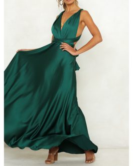 Sexy Maxi Knotted Backless Party Dress