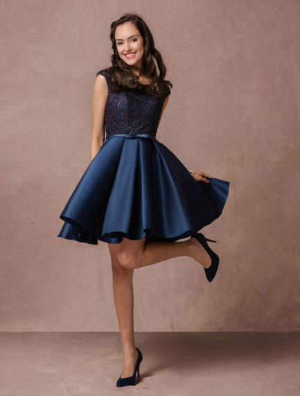 Short Lace Beading Homecoming Dress - Power Day Sale
