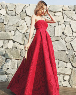 Strapless Floor Length Party Dress With Detachable Shawl