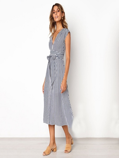 Striped Party Summer Spring Elegant Dress - Power Day Sale