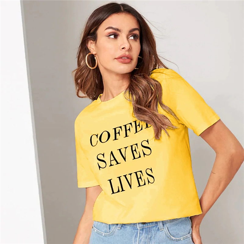 Letter Slogan Clothing Round Neck Tops Streetwear T shirt 7