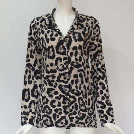 Sexy Leopard Print Chiffon Casual Shirt Loose Ladies Tops - Power Day Sale