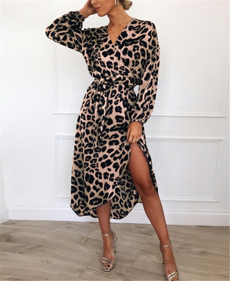 Sexy Leopard Summer Chiffon Mini Party Dresses - Power Day Sale