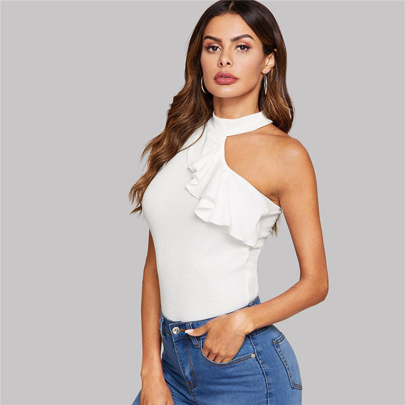 Women Sexy Cold Shoulder Stretchy Highstreet Camis - Power Day Sale