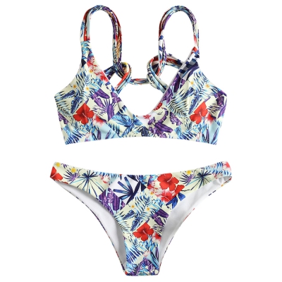 Floral Tropical Strappy Bikini Swimwear - Power Day Sale