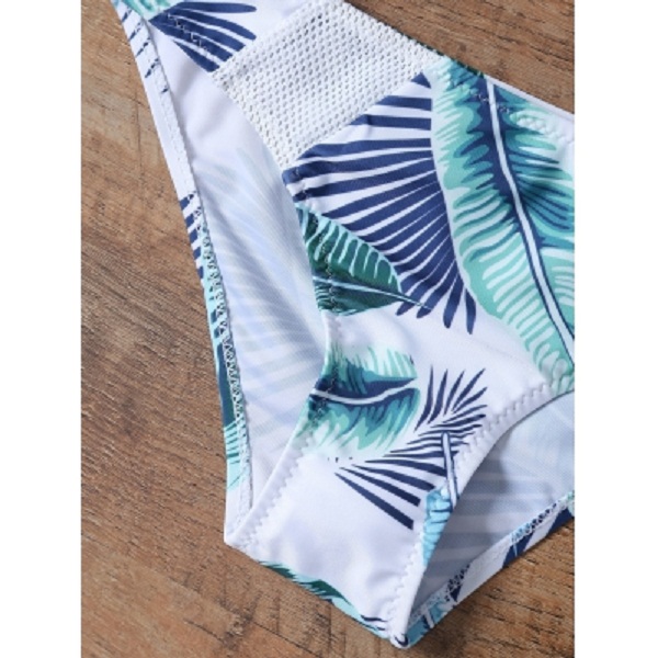 Palm Print Mesh Inert Bikini - Power Day Sale