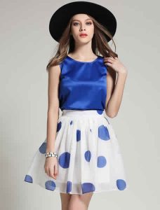 Polka Dot Chiffon Suit for Women - Power Day Sale