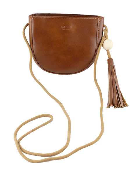 Women Shoulder Bag Faux Leather Single Strap Horizontal Fashion Bag With Fringe Zipper - Power ...