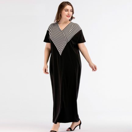 Women Vestidos Floor-Length Casual Cotton Plus Size Maxi Dress - Power ...