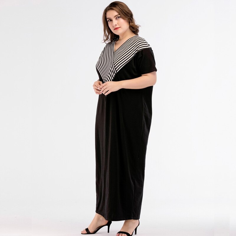 Women Vestidos Floor-Length Casual Cotton Plus Size Maxi Dress - Power ...