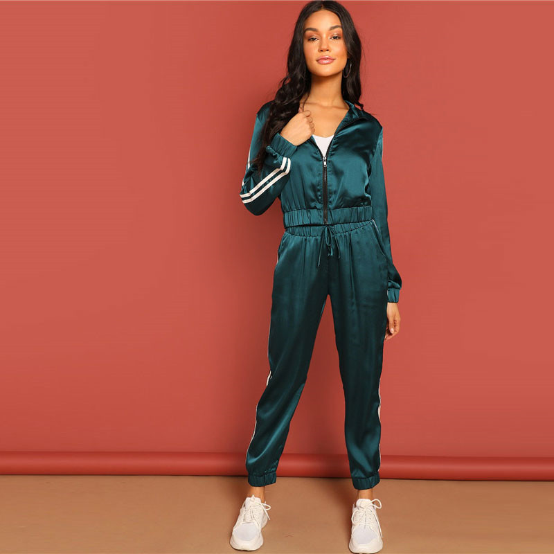 satin tracksuit women's