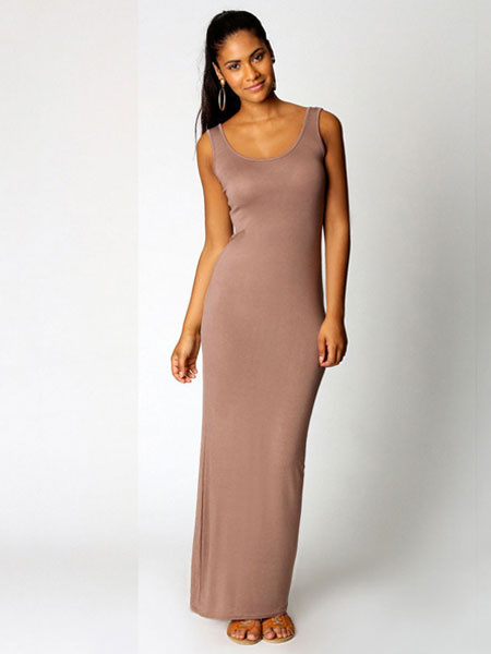 Women's Jewel Neck Sleeveless Long Dress - Power Day Sale