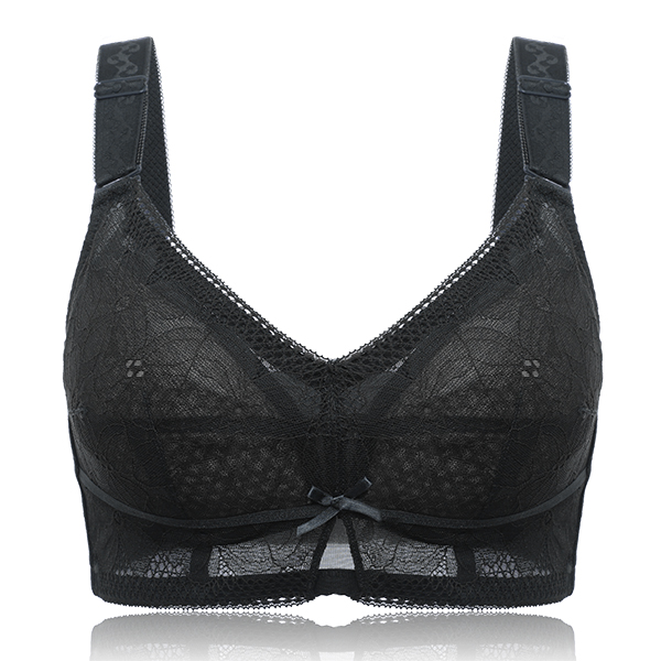 Full Coverage Floral Lace Wireless Breathable Thin Bra - Power Day Sale