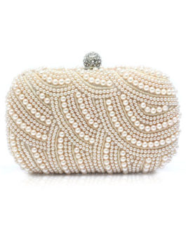 Pearls Clutch Evening Purse Bridal Beaded Great Gatsby Handbags