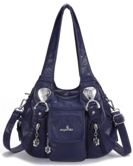 Women Casual Soft Leather Multi-Pockets Handbag