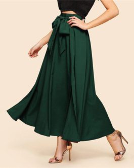 Women High Waist Plain Vintage Full Length Party Skirt