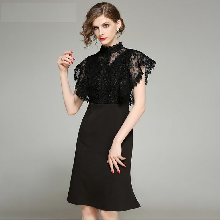 Women Vestidos sexy bodycon lace short Dress Office Lady casual dress ...