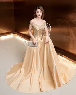 Women off the shoulder sexy embroidery fashion party dress
