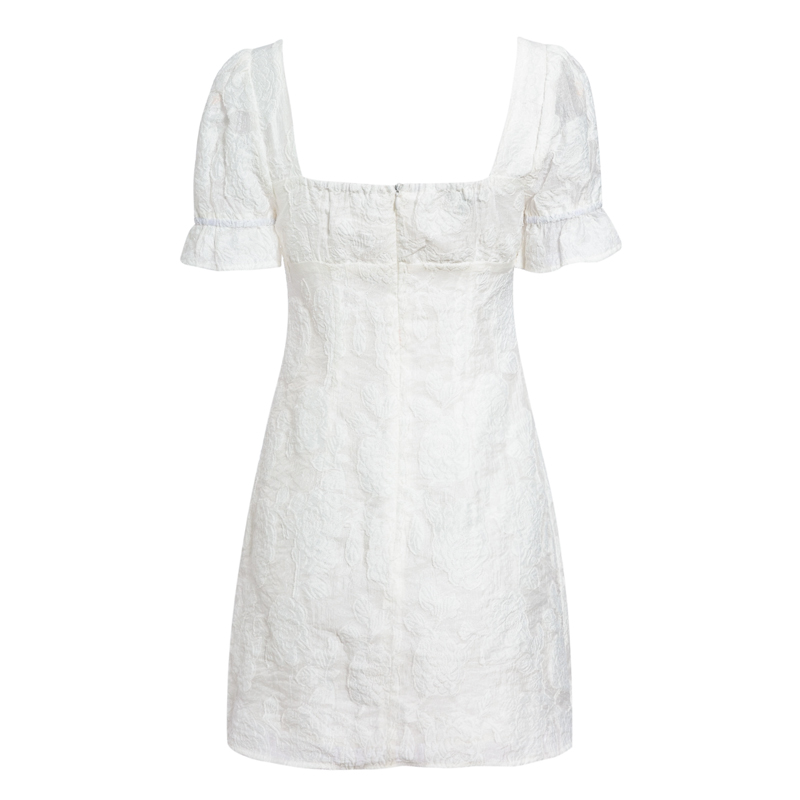 Embroidery Dress French Ruched Puff Dresses - Power Day Sale