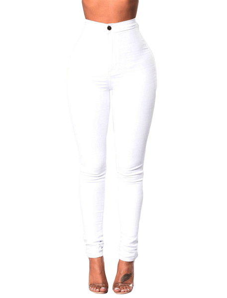 High Waisted Jeans Tapered Fit Denim Pants For Women - Power Day Sale