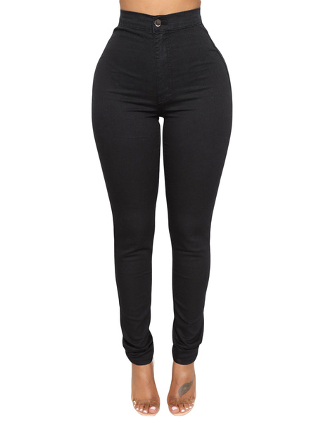 High Waisted Jeans Tapered Fit Denim Pants For Women - Power Day Sale