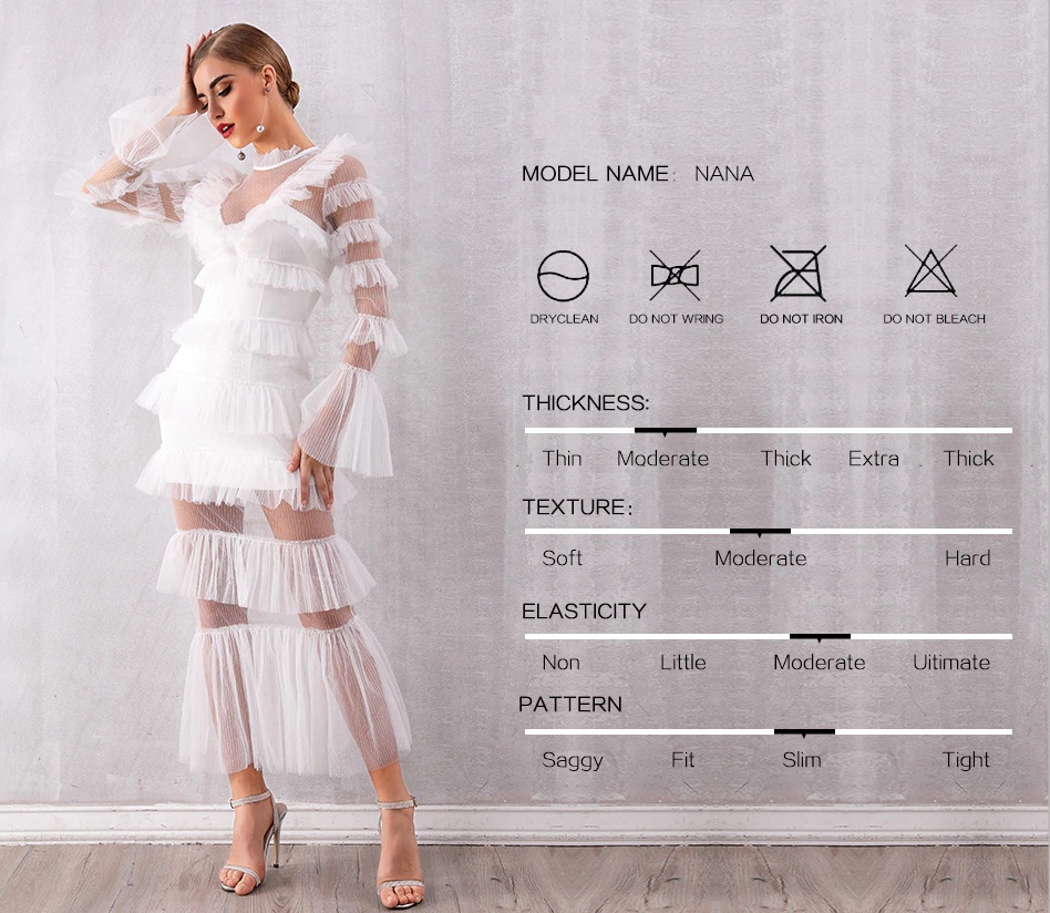 New Fashion Lace Ruffle Long Sleeve Evening Party Maxi Dress 2 1