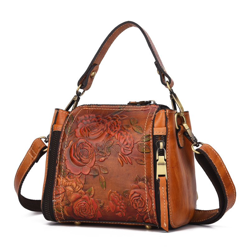 Rosaire « Orietta » Calfskin Leather Satchel Top Handle Bag