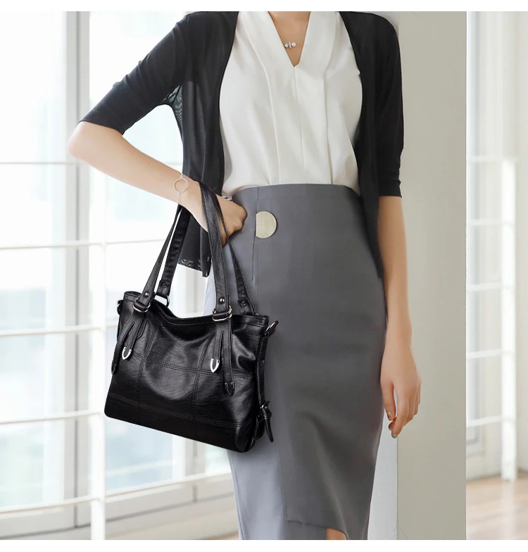 PU Leather Designer Fashion Top-handle Crossbody Large Shoulder Bag