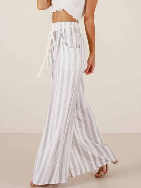 striped wide leg palazzo pants