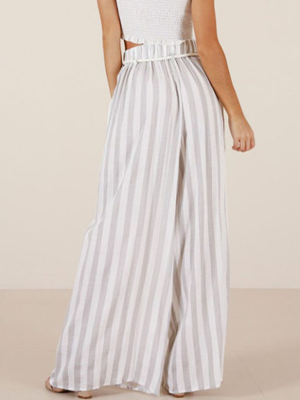 striped wide leg palazzo pants