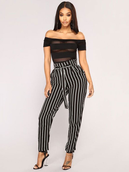 paper bag pants striped