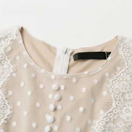 Transparent Long Sleeve Polka Dot Mini Dress - Power Day Sale