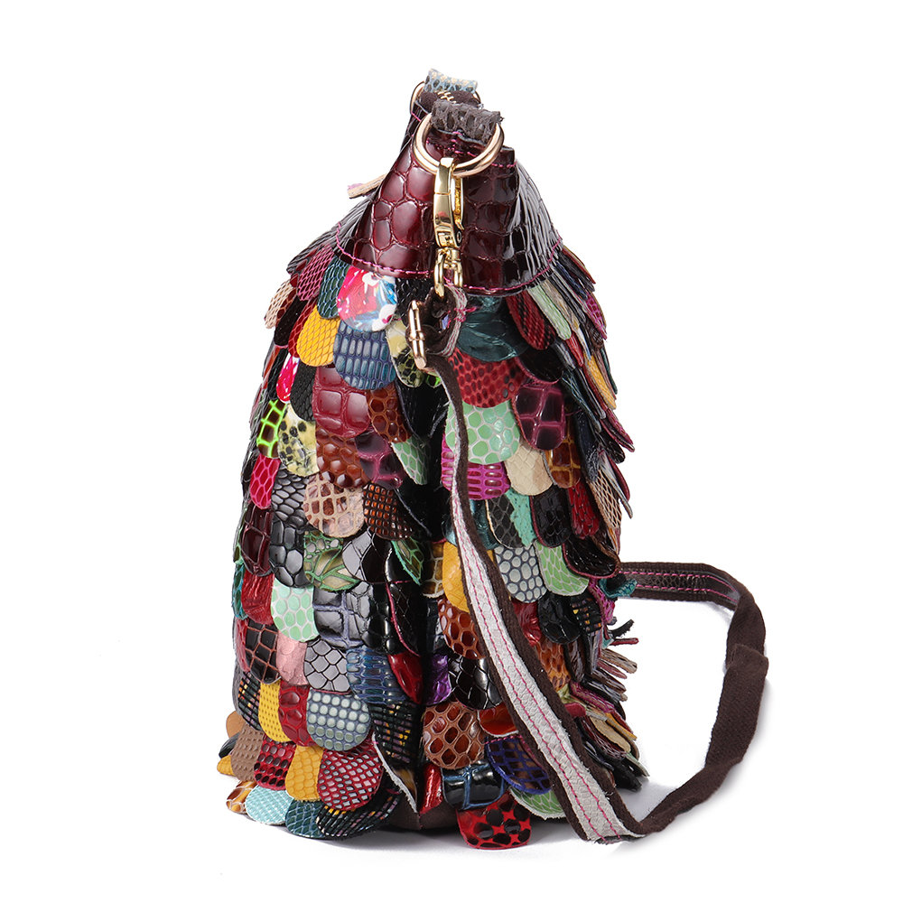 Bohemian Floral Genuine Leather Handbags Bright Crossbody Bags - Power ...