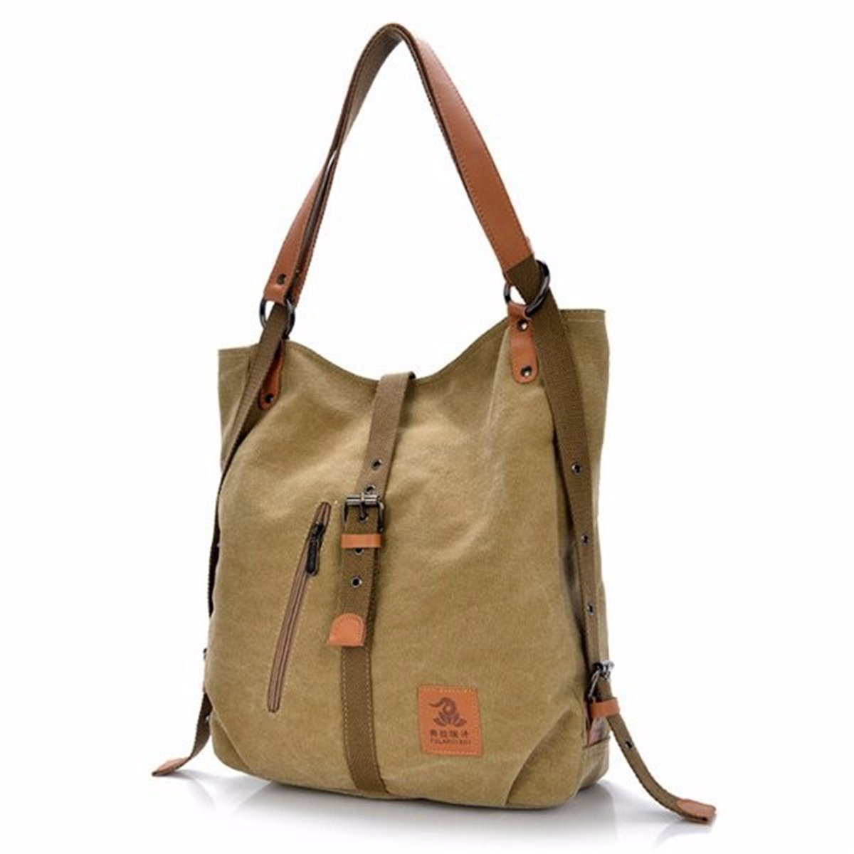 Women Canvas Casual Multi functional Microfiber Leather Large Capacity ...