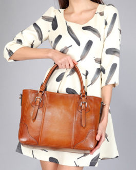 Women Genuine Leather Brush Vintage Tote Bag Handbag Crossbody Bag