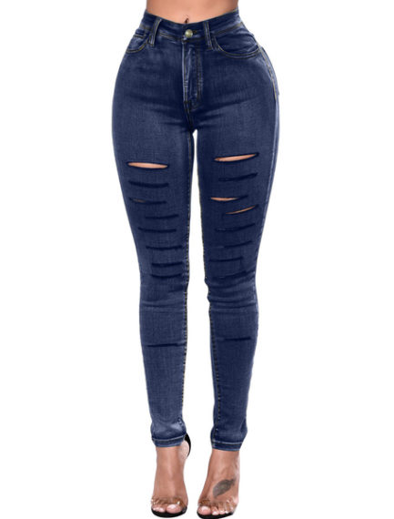 Women Ripped Jeans Distressed Skinny Denim Jeans - Power Day Sale