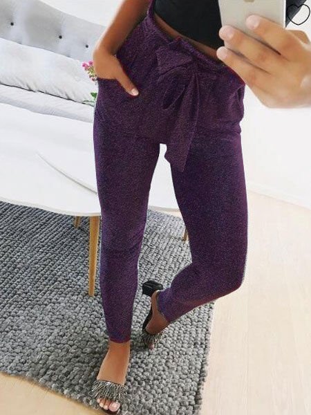 skinny tie waist pants