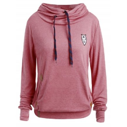 Drawstring Pocket Design Embroidered Hoodie - Power Day Sale